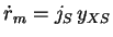 $\dot{r}_m = j_S \,
y_{XS}$